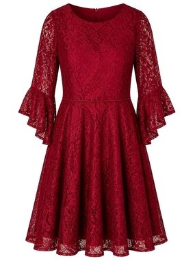 David Charles Gold Label :  Crimson Lace Whimsigoth Dream Dress - 12Y  1171